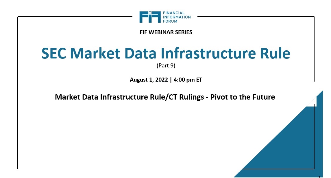 Financial Markets Infrastructure and Data